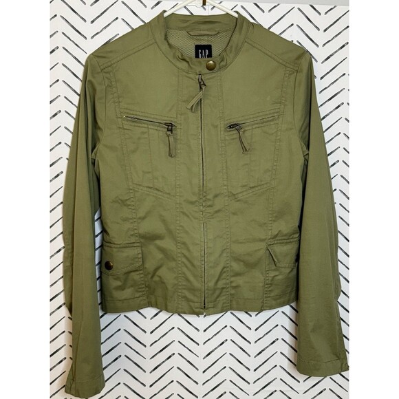 Vintage Gap Women’s Army Green Utility Military Jacket Size Medium Y2K Outdoors - Picture 4 of 9
